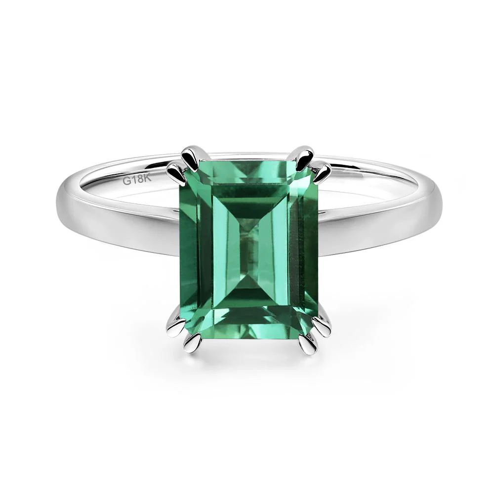 Green Sapphire Double Claw Prong Engagement Ring - Image 7