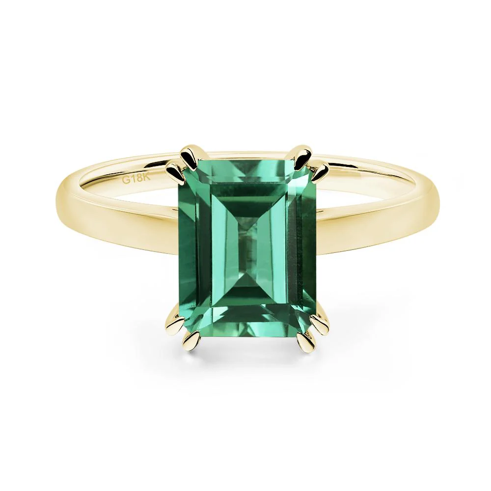 Green Sapphire Double Claw Prong Engagement Ring - Image 8