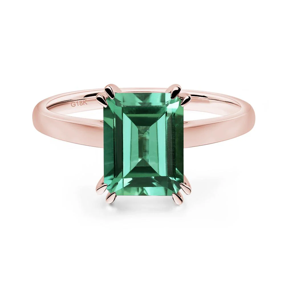 Green Sapphire Double Claw Prong Engagement Ring - Image 9