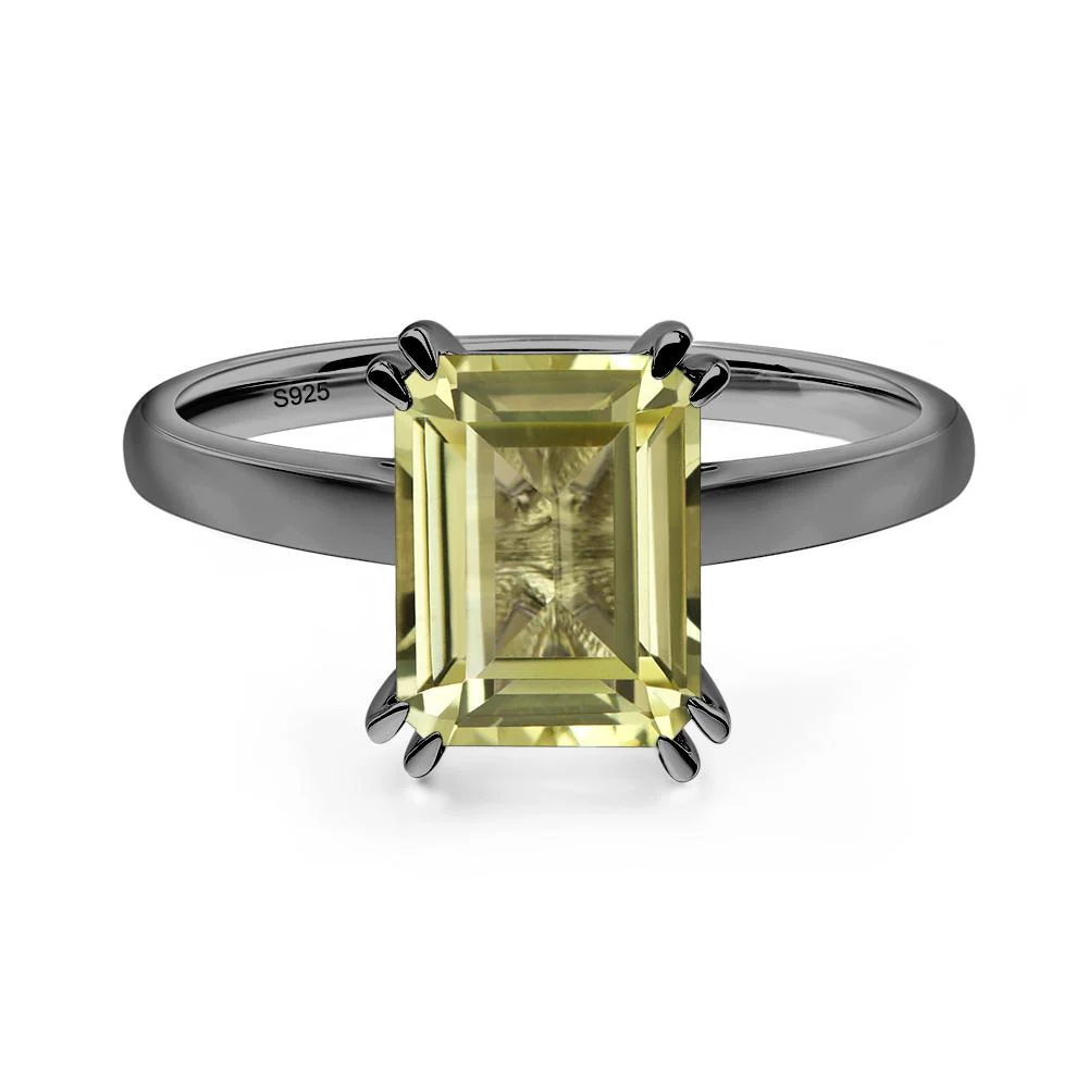Lemon Quartz Double Claw Prong Engagement Ring - Image 3