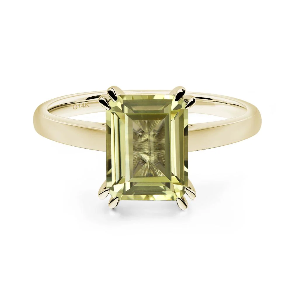 Lemon Quartz Double Claw Prong Engagement Ring - Image 5