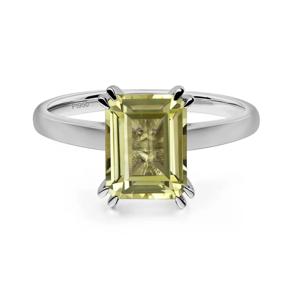 Lemon Quartz Double Claw Prong Engagement Ring - Image 6