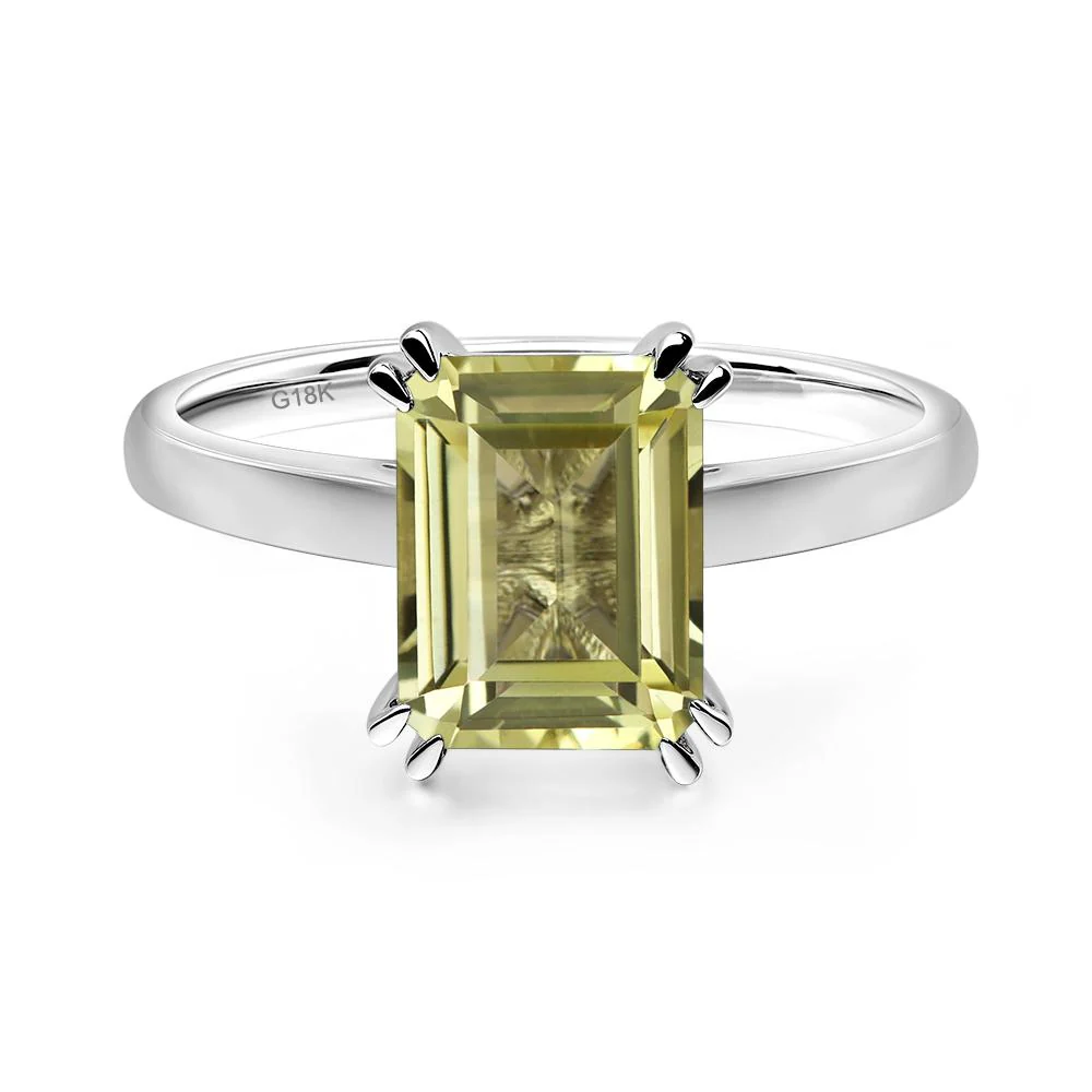 Lemon Quartz Double Claw Prong Engagement Ring - Image 7