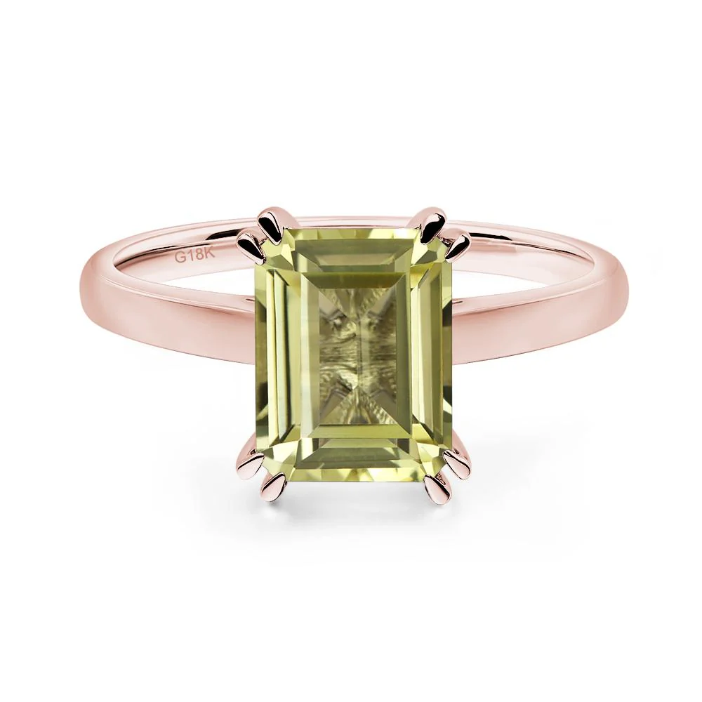 Lemon Quartz Double Claw Prong Engagement Ring - Image 9