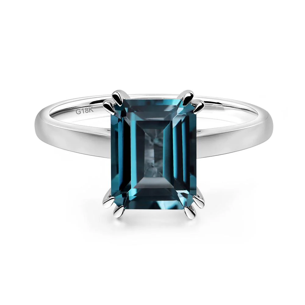 London Blue Topaz Double Claw Prong Engagement Ring - Image 7
