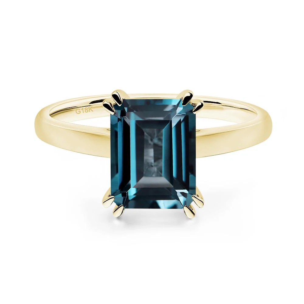 London Blue Topaz Double Claw Prong Engagement Ring - Image 8