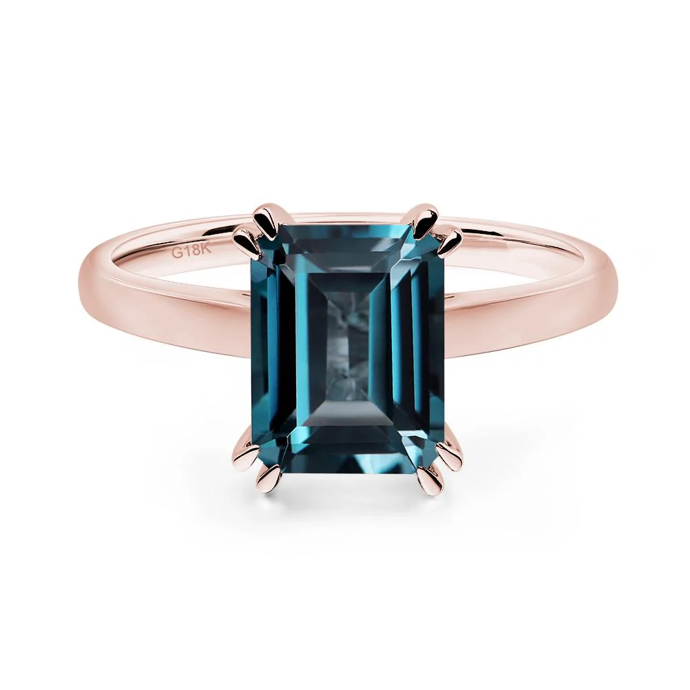 London Blue Topaz Double Claw Prong Engagement Ring - Image 9
