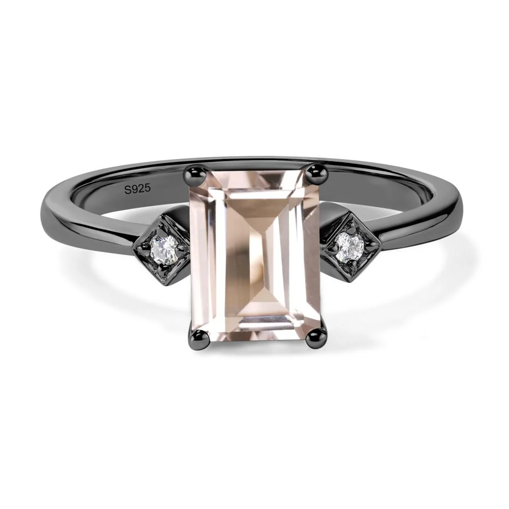 Emerald Cut Morganite Engagement Ring
