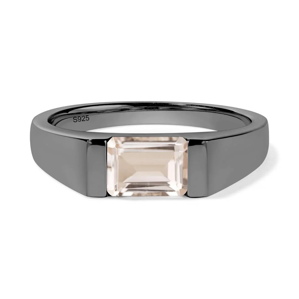 Morganite East West Emerald Cut Ring - Image 3