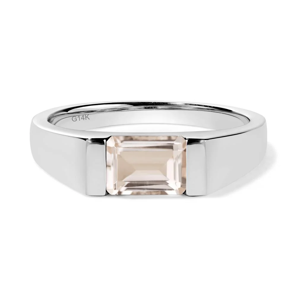 Morganite East West Emerald Cut Ring - Image 4