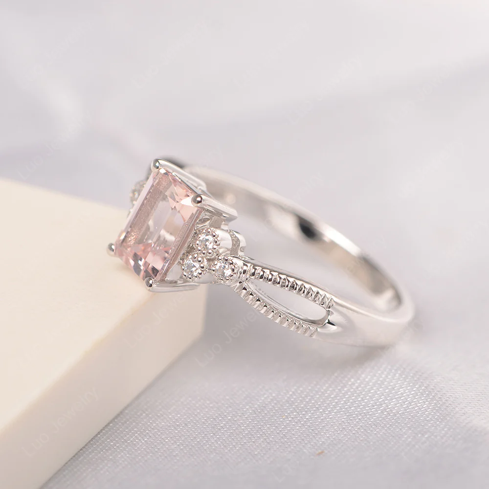 Morganite Milgrain Engagement Ring - Image 2