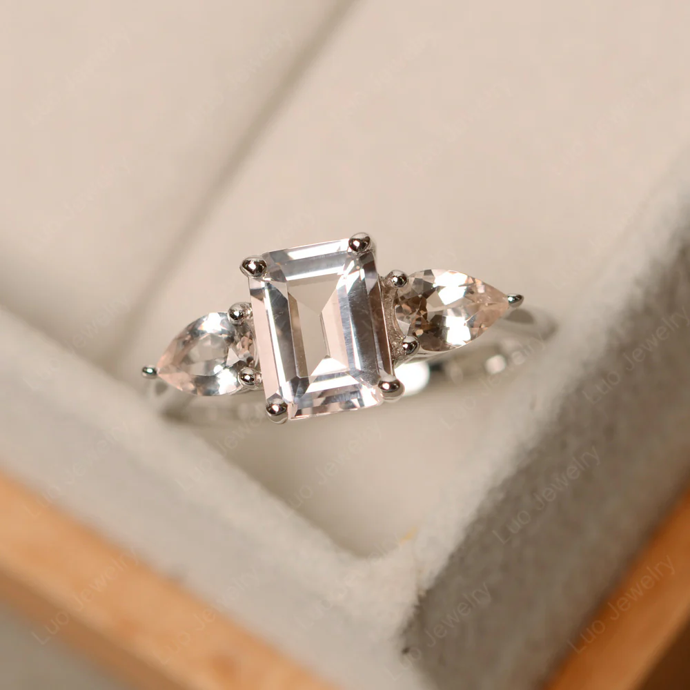 Morganite and White Topaz Ring