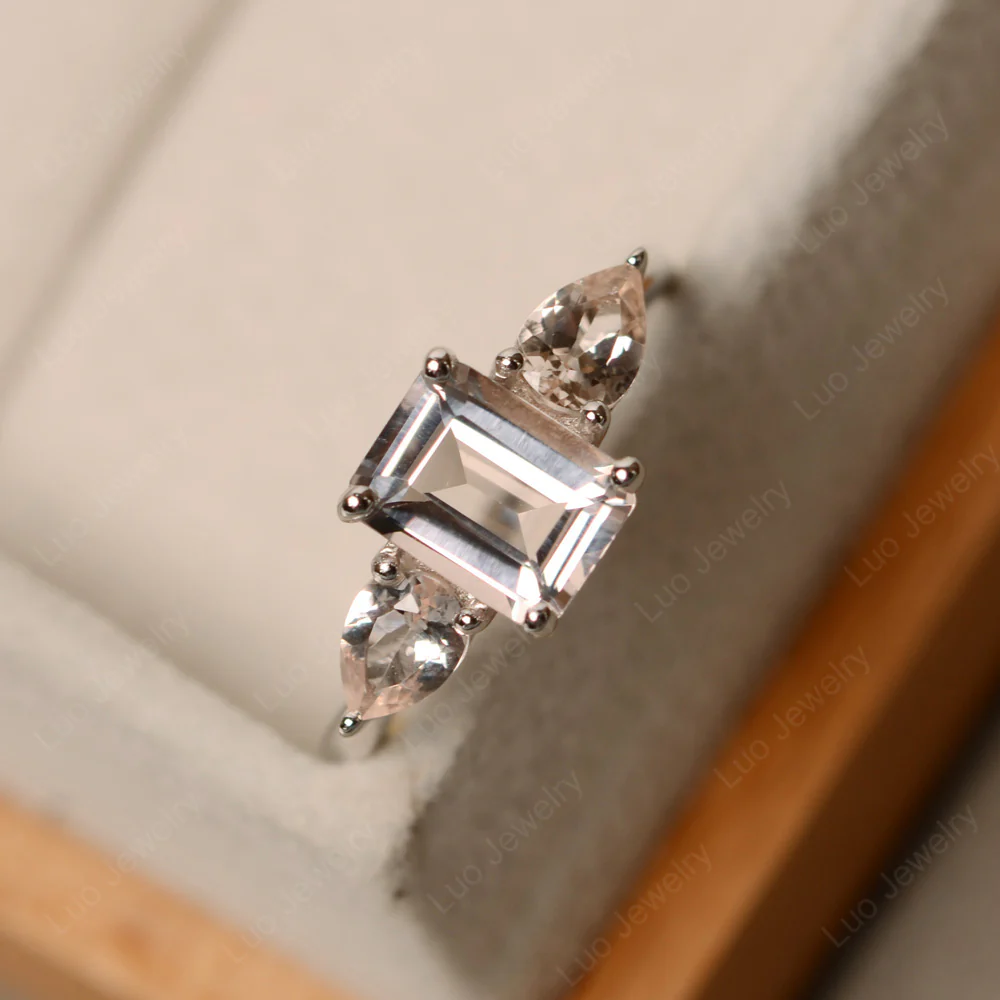 Morganite and White Topaz Ring - Image 2