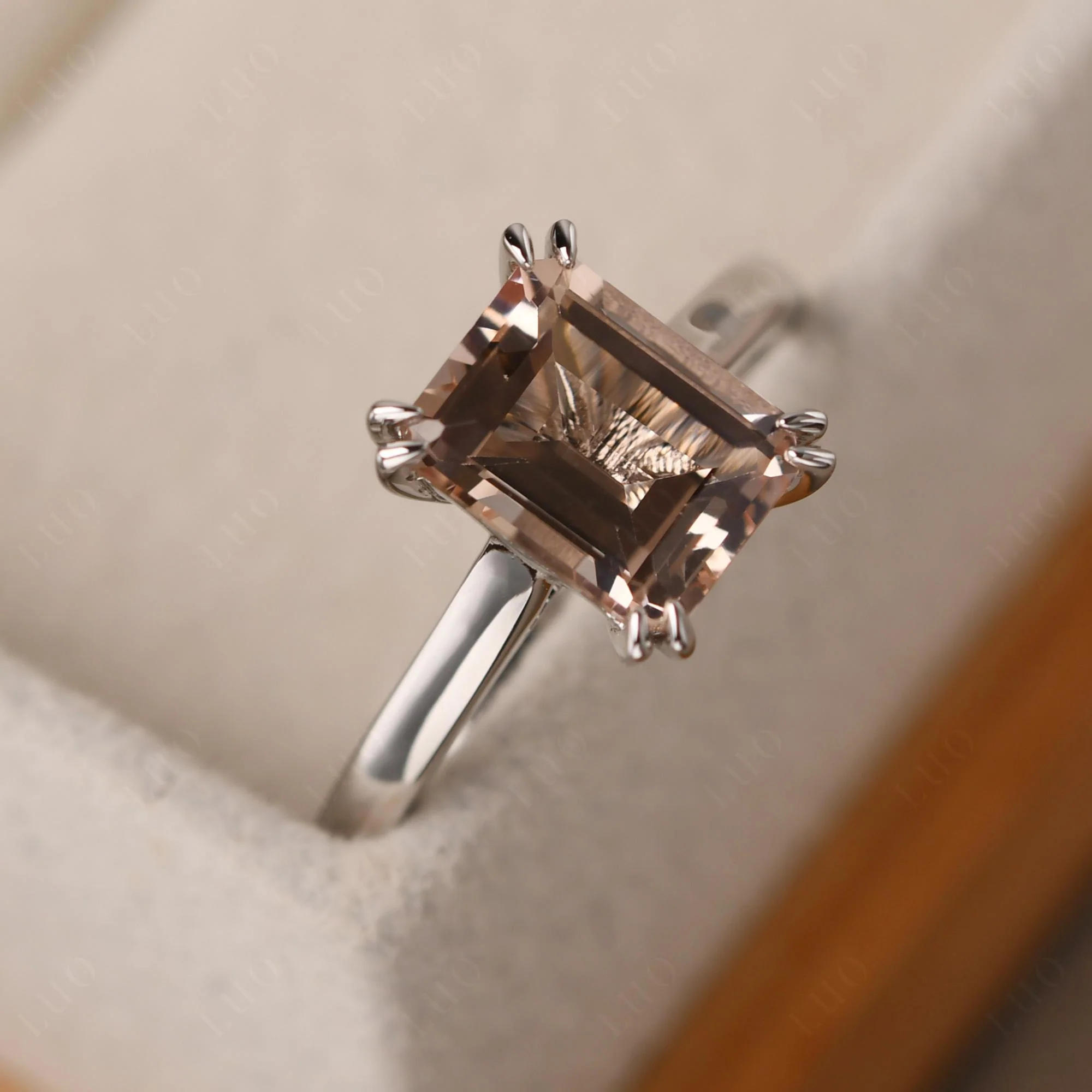 Morganite Double Claw Prong Engagement Ring - Image 11