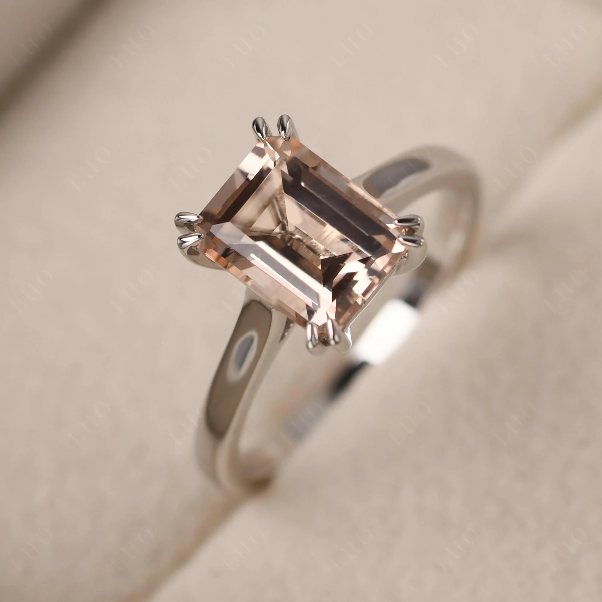 Morganite Double Claw Prong Engagement Ring - Image 12