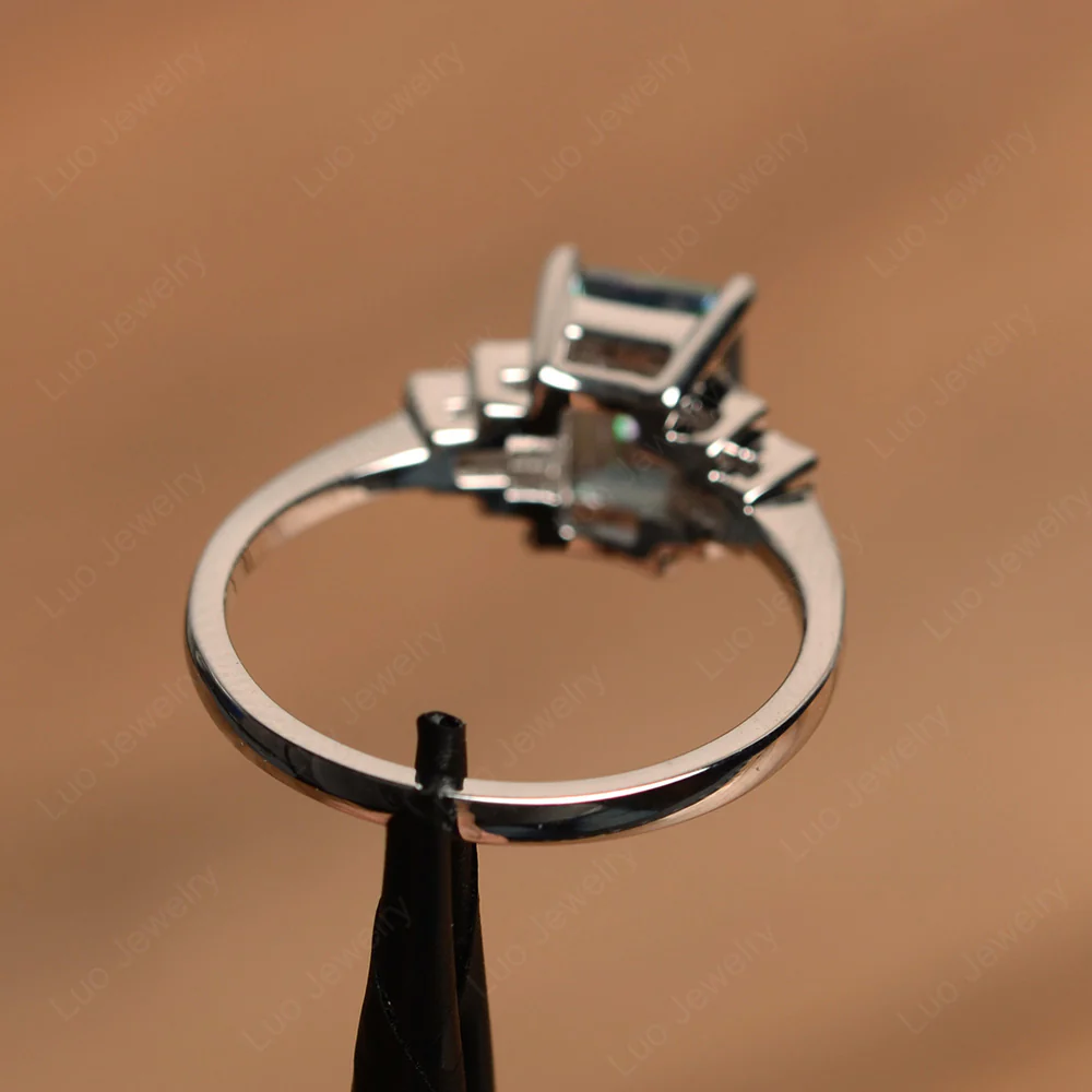 Mystic Topaz Rectangle Engagement Ring - Image 3