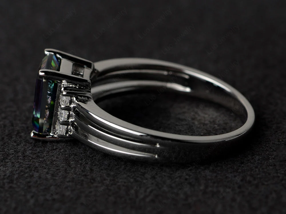 Mystic Topaz Three Split Shank Ring - Image 2