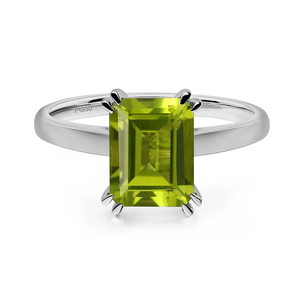 Peridot Double Claw Prong Engagement Ring - Image 6