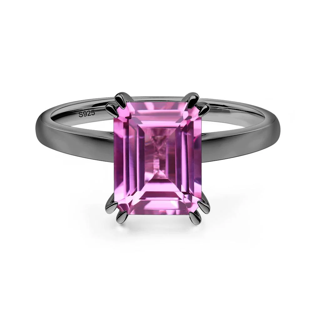 Pink Sapphire Double Claw Prong Engagement Ring - Image 3