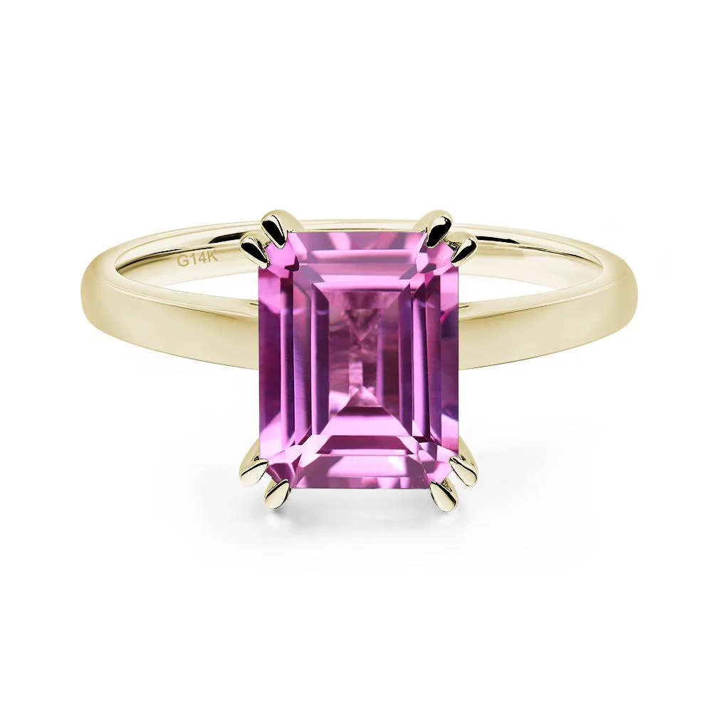 Pink Sapphire Double Claw Prong Engagement Ring - Image 5