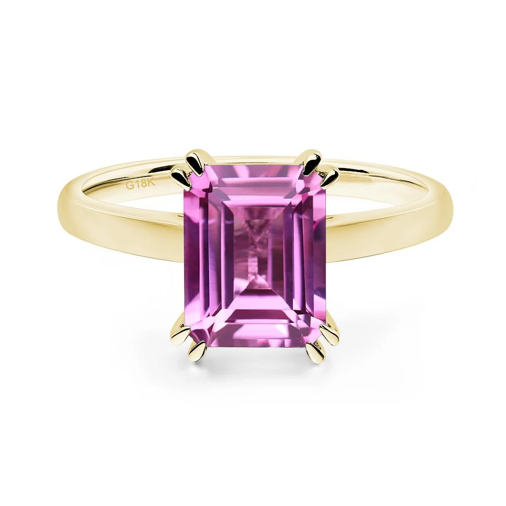 Pink Sapphire Double Claw Prong Engagement Ring - Image 8