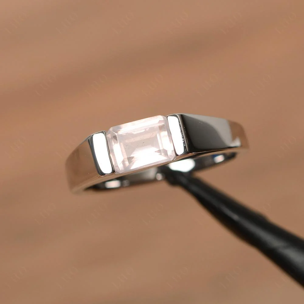 East West Rose Quartz Ring - Image 10