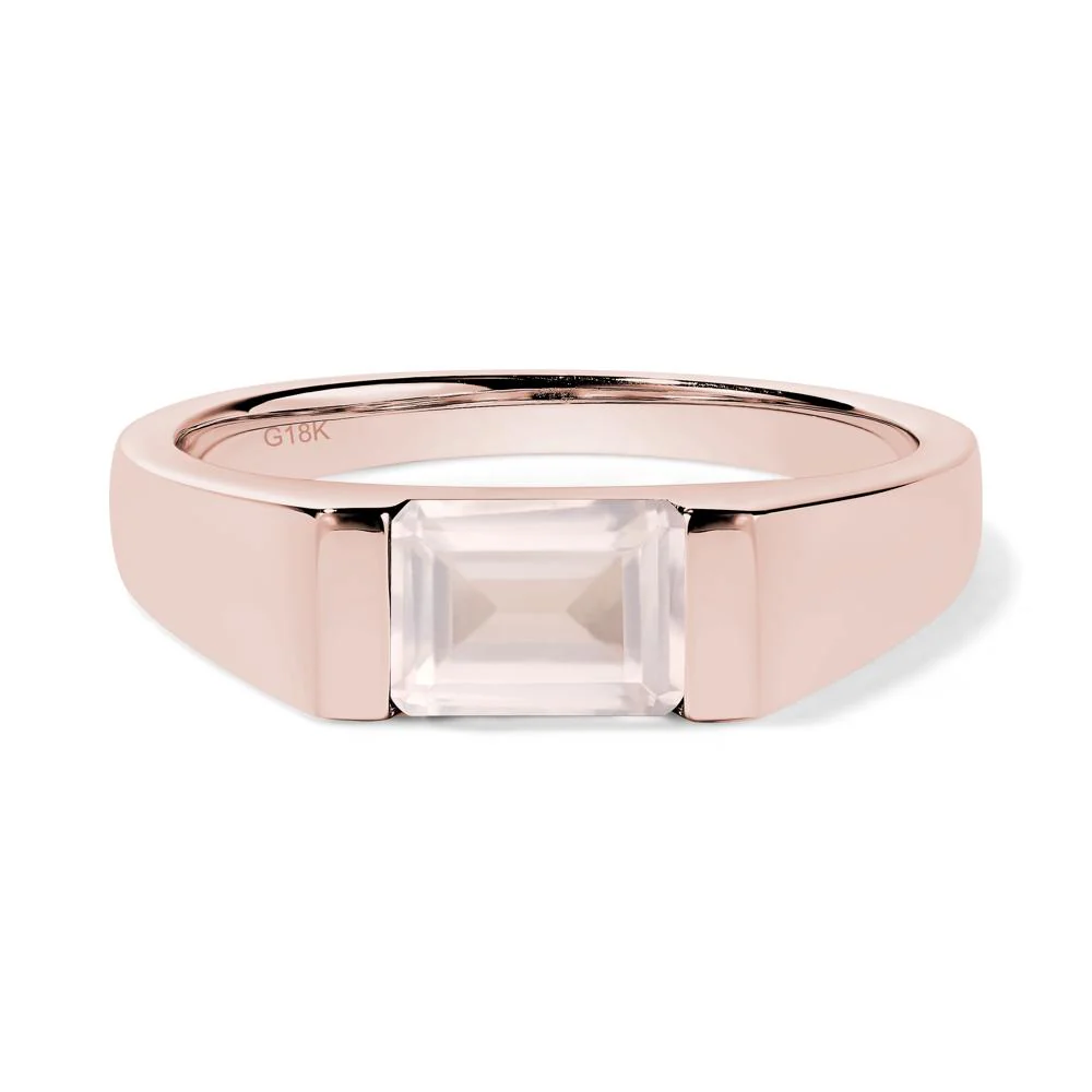 East West Rose Quartz Ring - Image 4