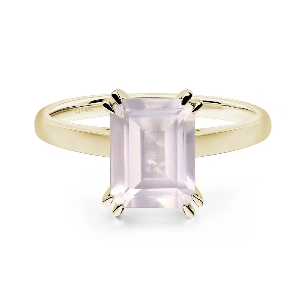 Rose Quartz Double Claw Prong Engagement Ring