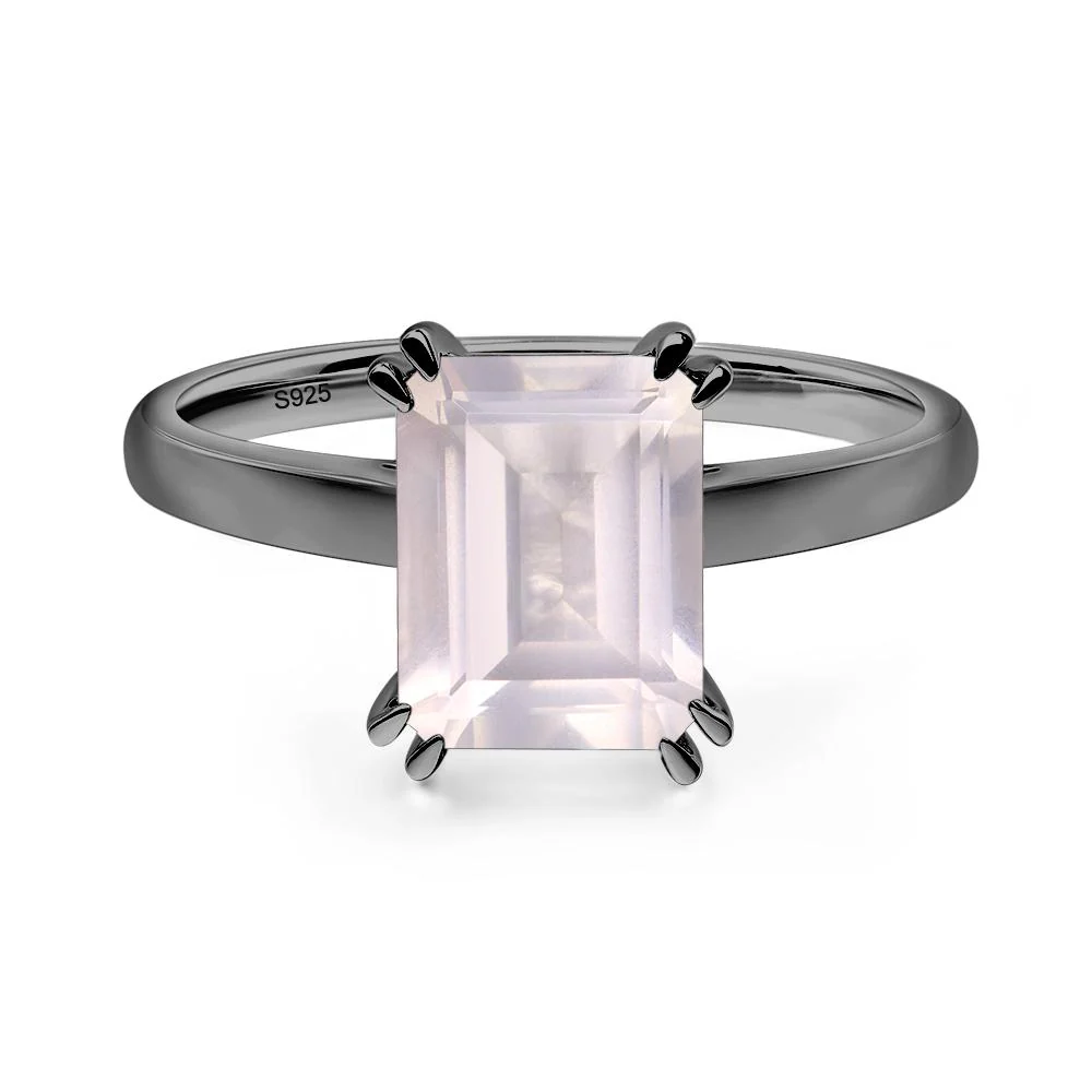 Rose Quartz Double Claw Prong Engagement Ring - Image 3