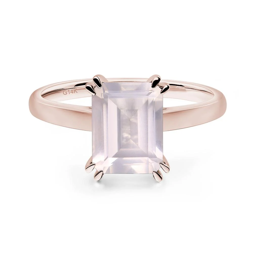 Rose Quartz Double Claw Prong Engagement Ring - Image 5