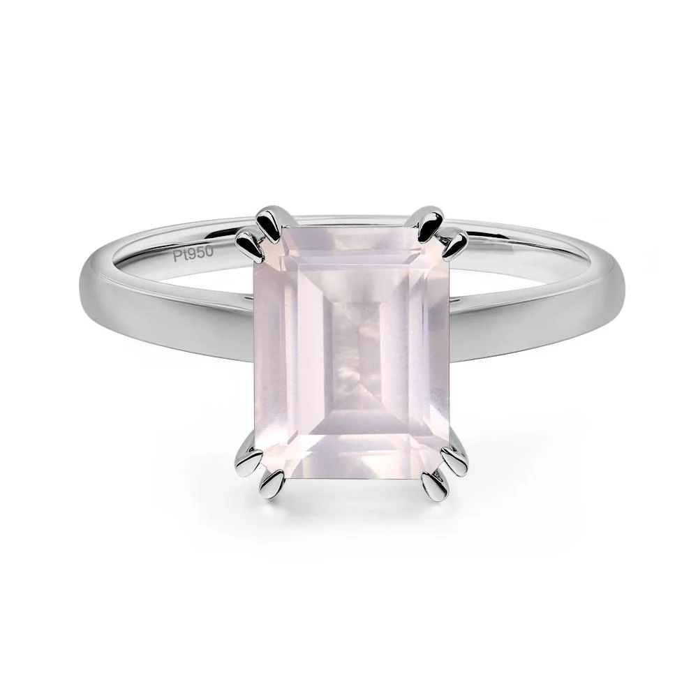 Rose Quartz Double Claw Prong Engagement Ring - Image 6