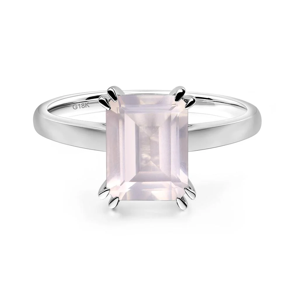 Rose Quartz Double Claw Prong Engagement Ring - Image 7
