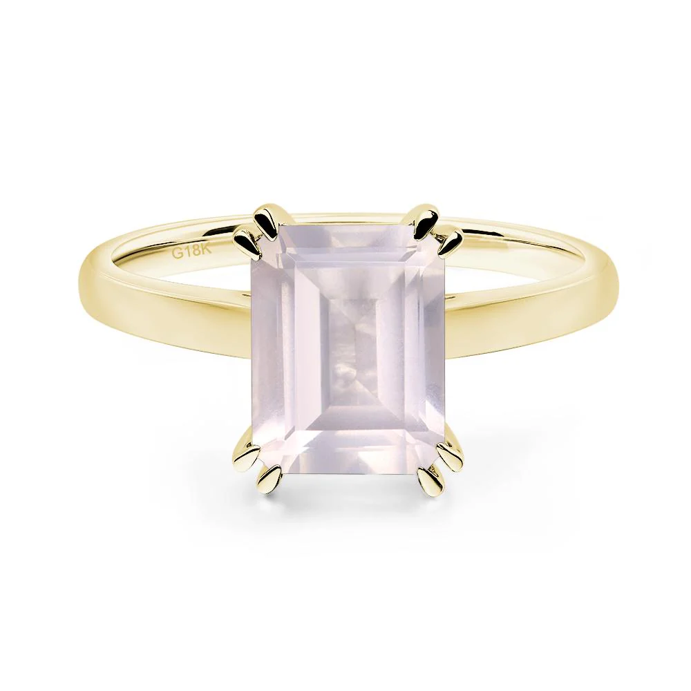 Rose Quartz Double Claw Prong Engagement Ring - Image 8