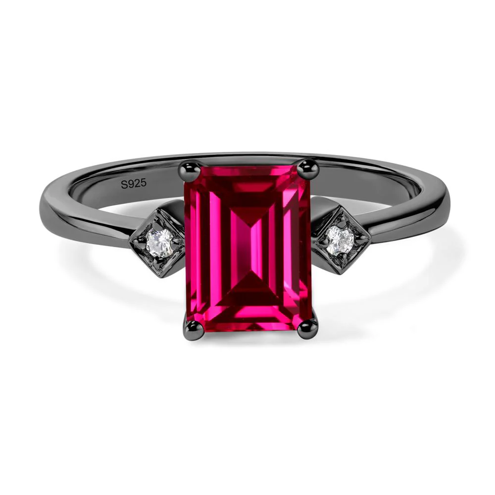 Emerald Cut Ruby Engagement Ring - Image 2