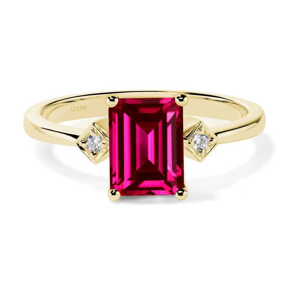 Emerald Cut Ruby Engagement Ring - Image 8