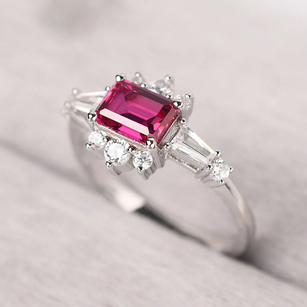 Art Deco Ruby Horizontal Ring - Image 2