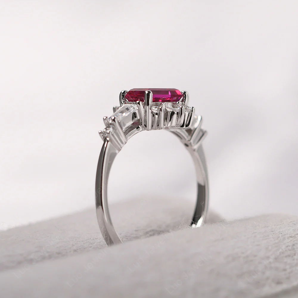 Art Deco Ruby Horizontal Ring - Image 4