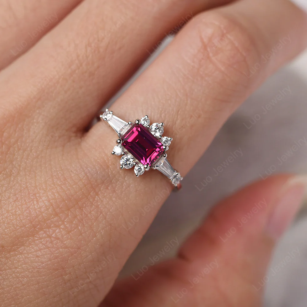 Art Deco Ruby Horizontal Ring - Image 5