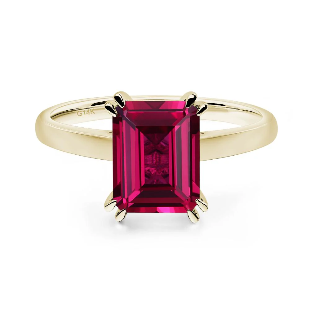 Ruby Double Claw Prong Engagement Ring