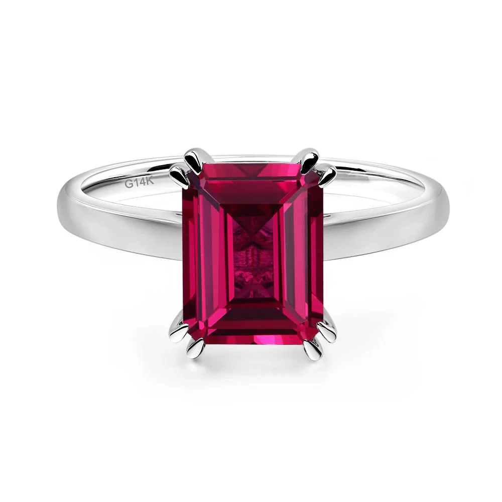 Ruby Double Claw Prong Engagement Ring - Image 4