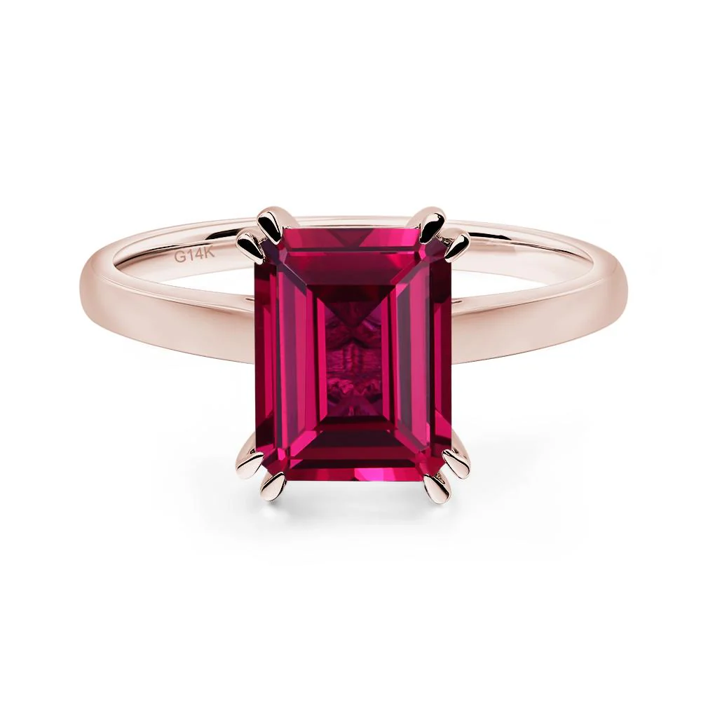 Ruby Double Claw Prong Engagement Ring - Image 5
