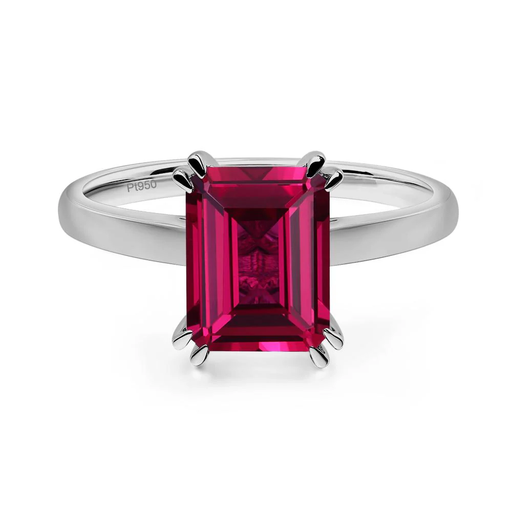 Ruby Double Claw Prong Engagement Ring - Image 6