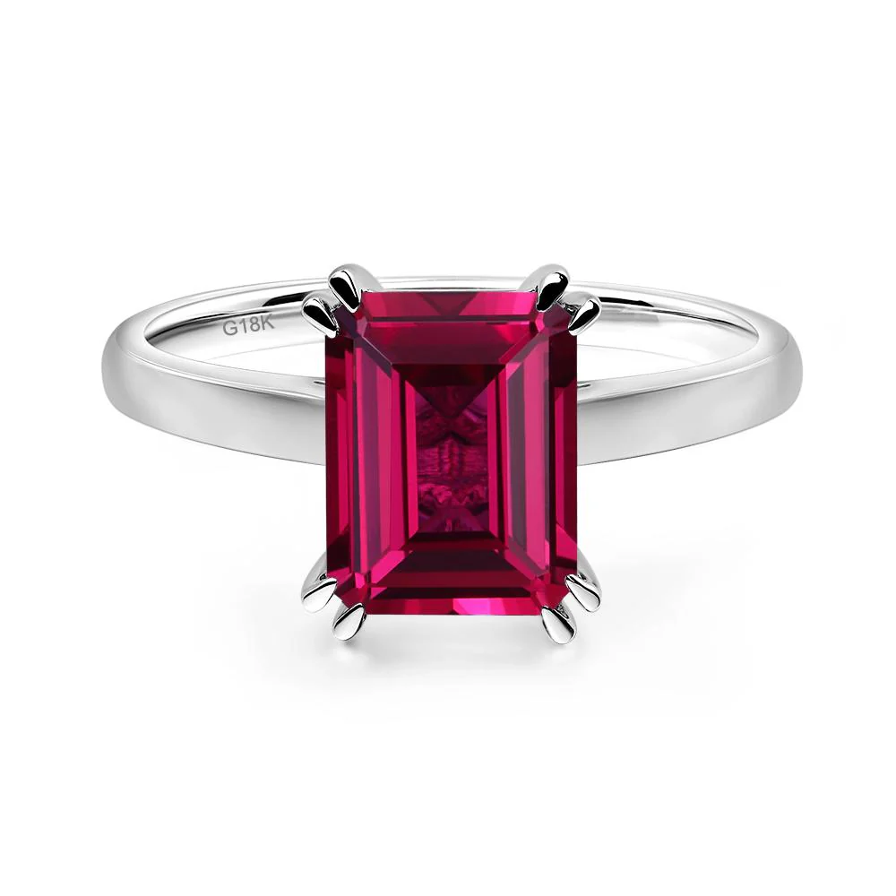 Ruby Double Claw Prong Engagement Ring - Image 7