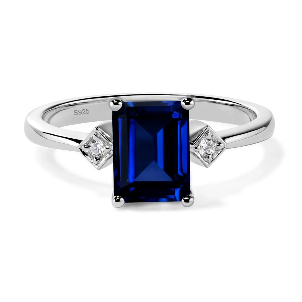 Emerald Cut Sapphire Engagement Ring - Image 2