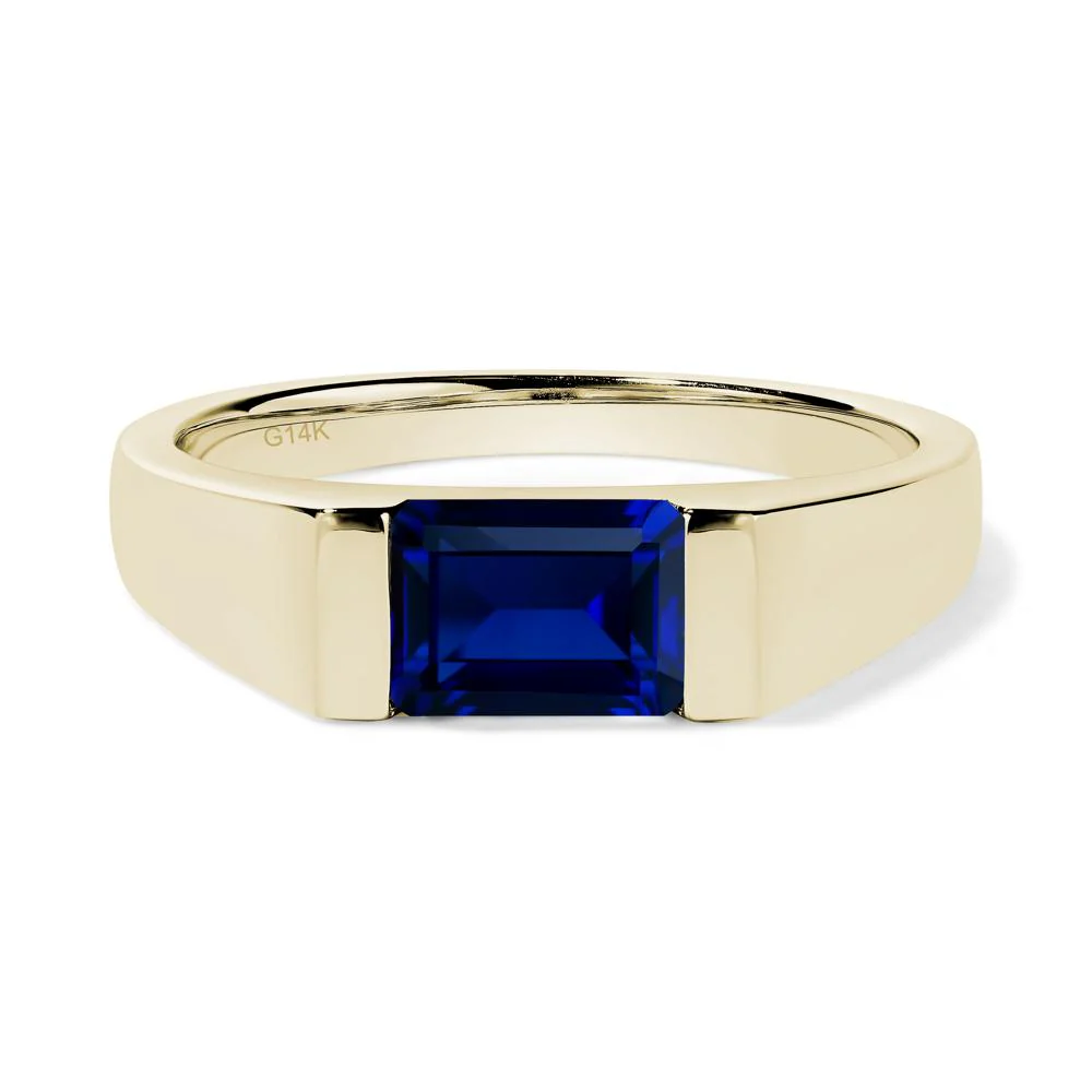 Sapphire East West Emerald Cut Ring - Image 5