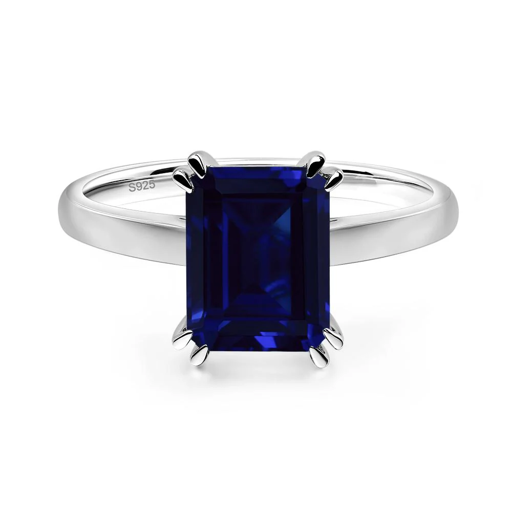 Sapphire Double Claw Prong Engagement Ring - Image 2