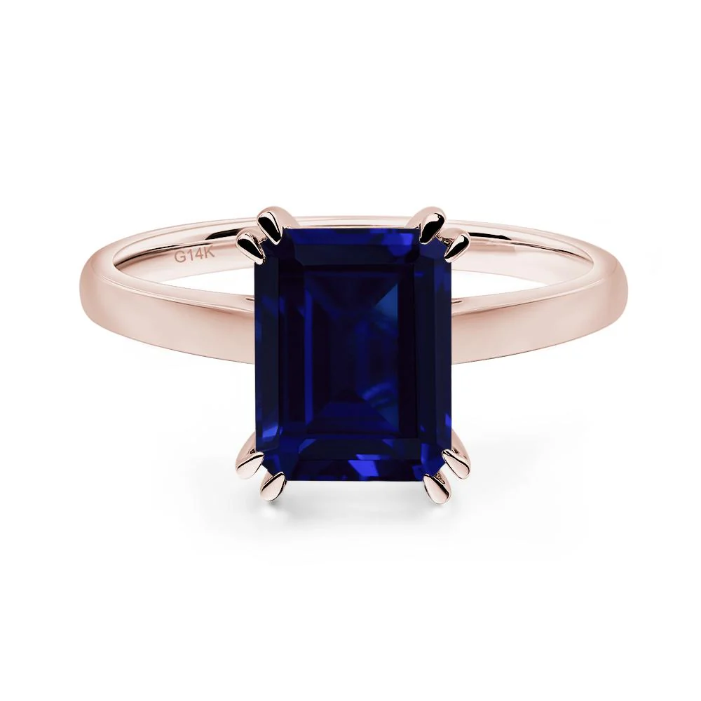 Sapphire Double Claw Prong Engagement Ring - Image 5