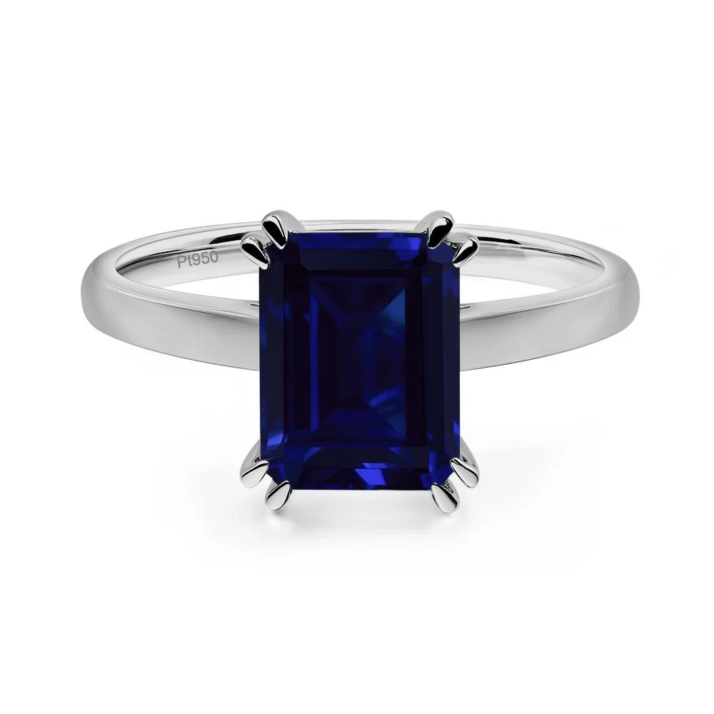 Sapphire Double Claw Prong Engagement Ring - Image 6