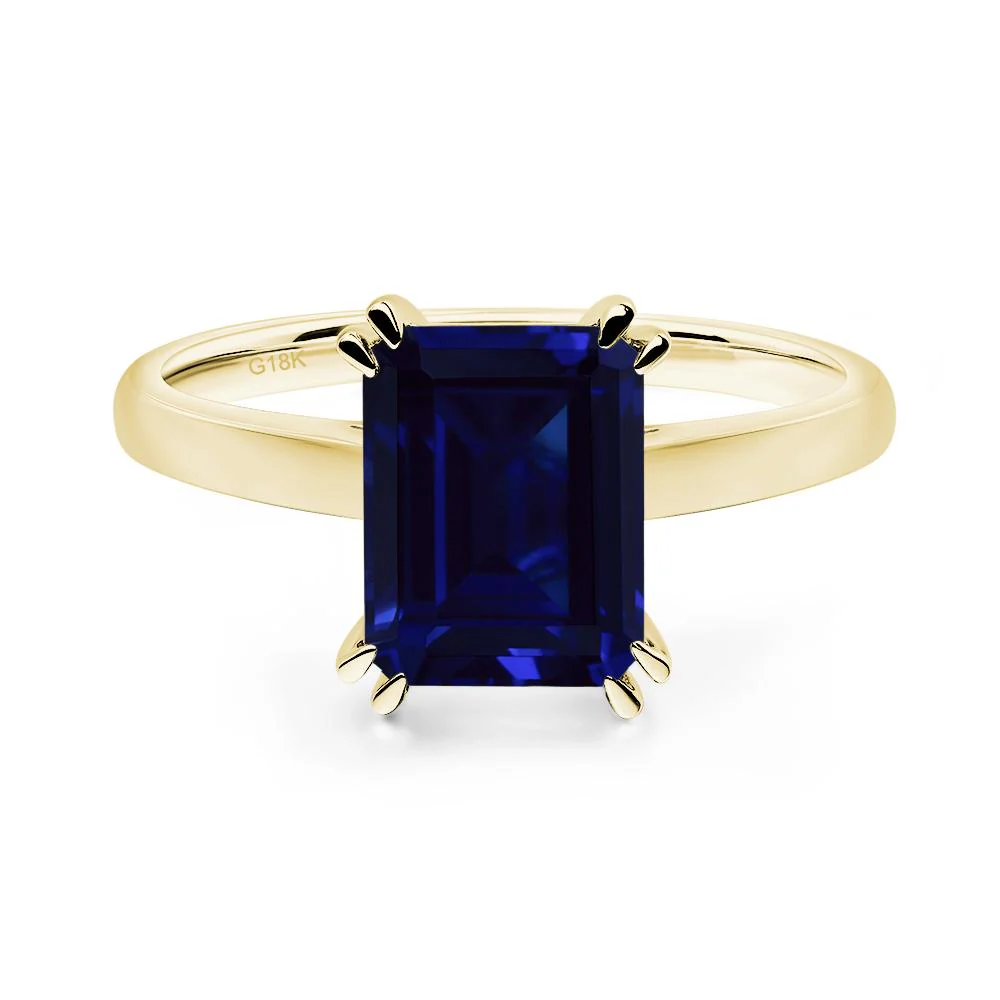 Sapphire Double Claw Prong Engagement Ring - Image 8