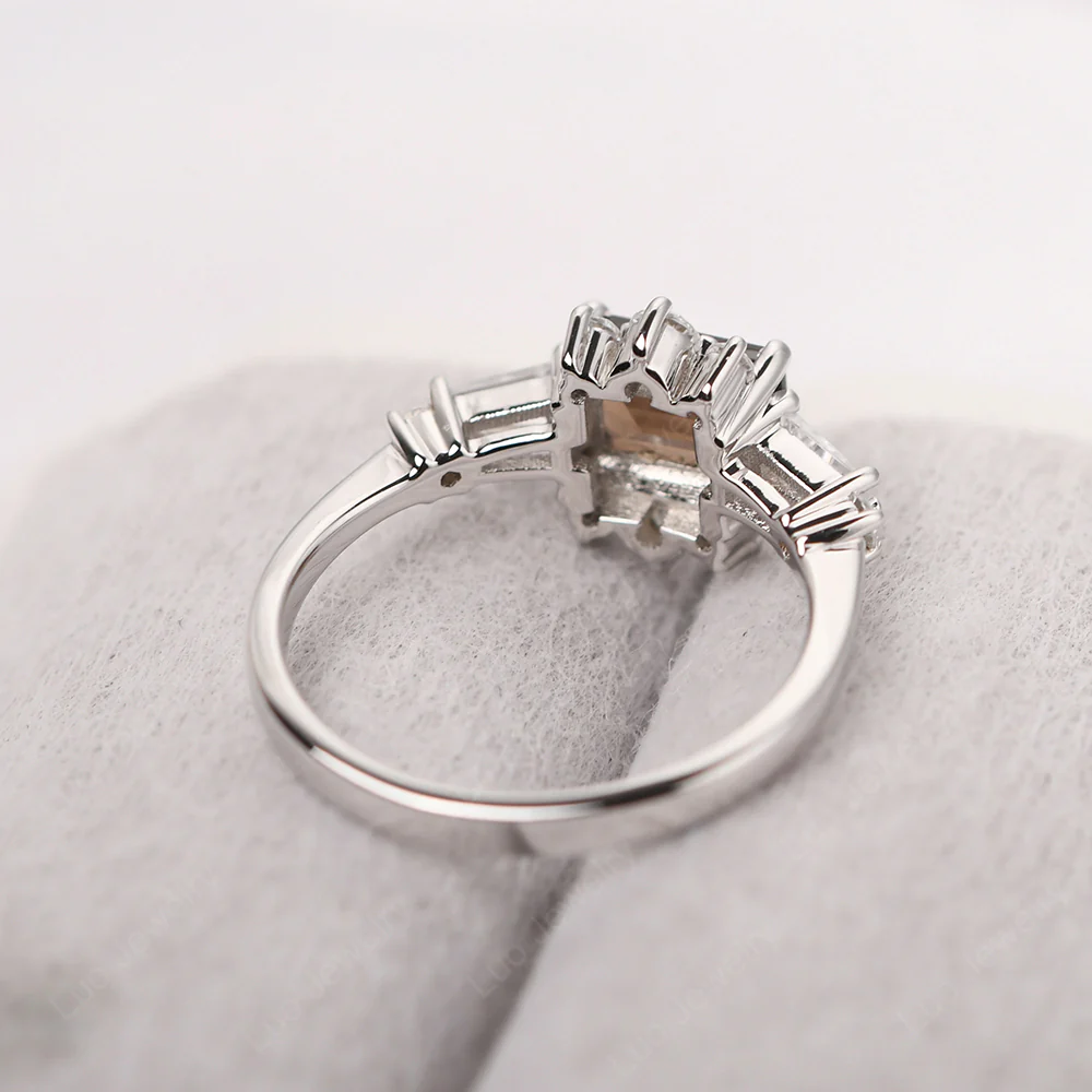 Art Deco Smoky Quartz Horizontal Ring - Image 3